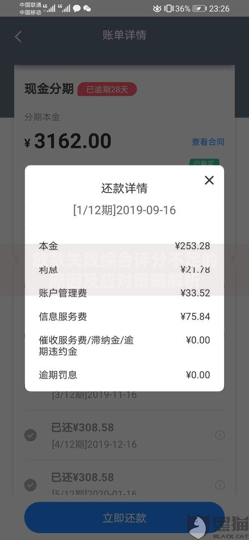 放款失败综合评分不足的原因及应对策略解析