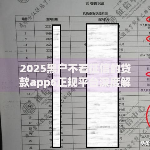 2025黑户不看征信的贷款app6正规平台深度解析