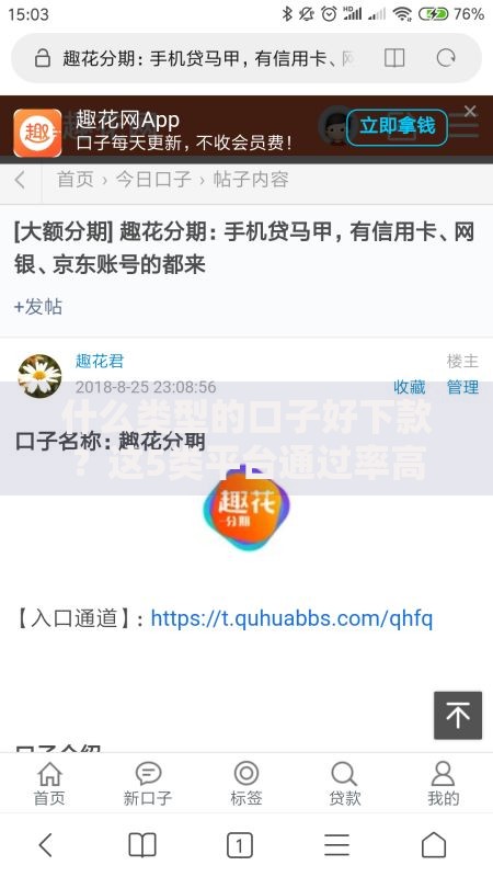 什么类型的口子好下款？这5类平台通过率高