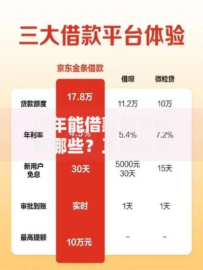 过年能借款的平台有哪些？正规低息快速下款渠道盘点