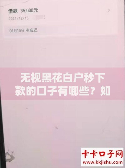 无视黑花白户秒下款的口子有哪些？如何申请？