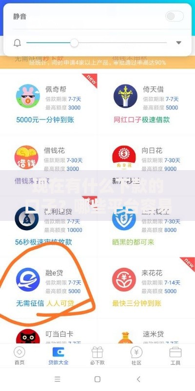 现在有什么下款的口子？哪些平台容易下款