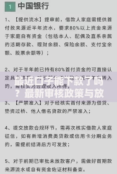 最近口子能下款了吗？最新审核政策与放款趋势解析