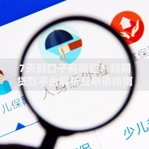 7天的口子有哪些？短期贷款平台解析及申请指南