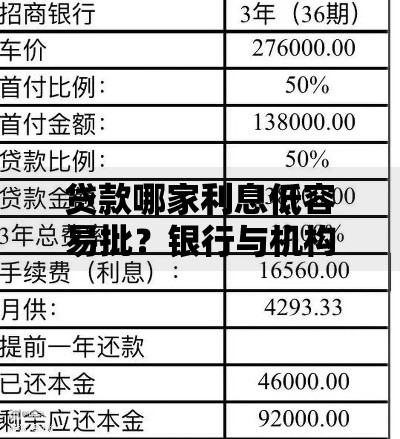 贷款哪家利息低容易批？银行与机构全方位对比指南