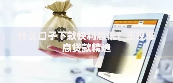什么口子下款快利息低？正规低息贷款精选