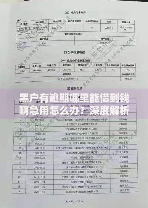 黑户有逾期哪里能借到钱啊急用怎么办?深度解析方案 黑户有逾期哪里能借到钱啊急用怎么办?深度解析方案