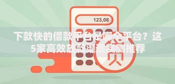 下款快的借款平台是哪个平台？这5家高效放款渠道实测推荐