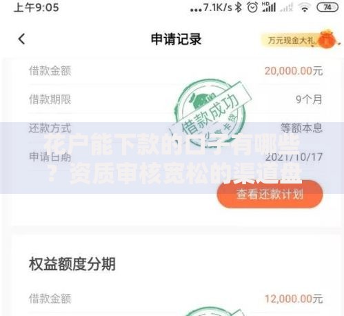 花户能下款的口子有哪些？资质审核宽松的渠道盘点