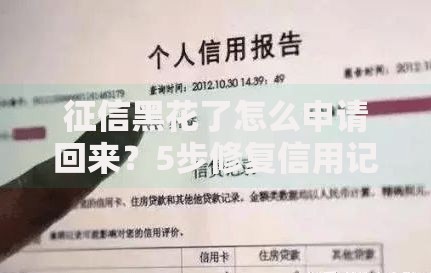 征信黑花了怎么申请回来？5步修复信用记录攻略