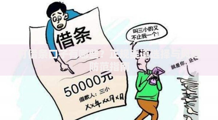 打借条口子有哪些？正规渠道选择与风险防范指南