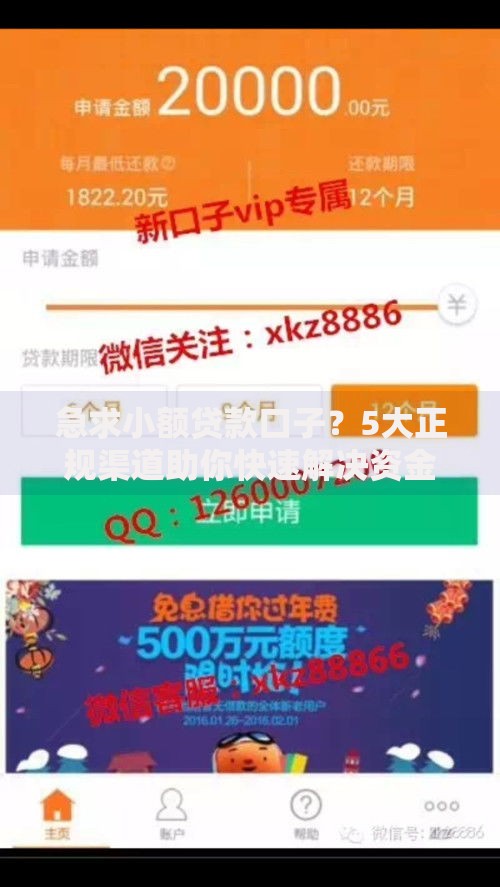 急求小额贷款口子？5大正规渠道助你快速解决资金需求