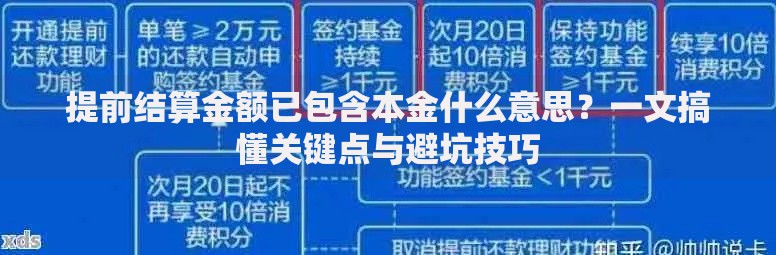 提前结算金额已包含本金什么意思？一文搞懂关键点与避坑技巧