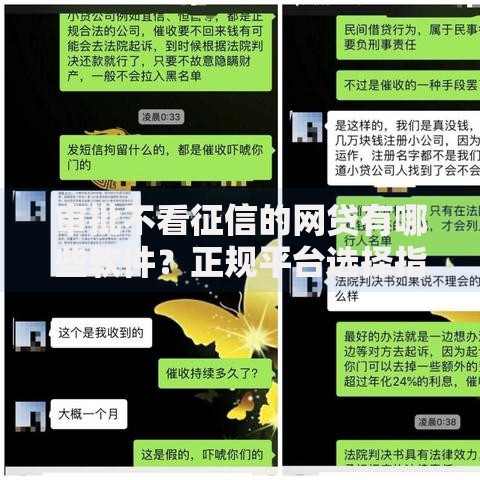 审批不看征信的网贷有哪些软件？正规平台选择指南