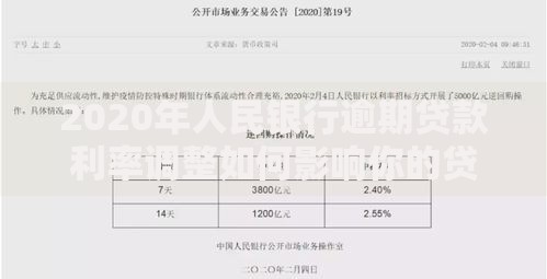 2020年人民银行逾期贷款利率调整如何影响你的贷款？