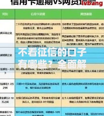 不看征信的口子有哪些？全面解析非征信贷款渠道