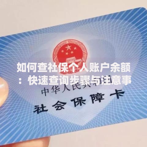 如何查社保个人账户余额：快速查询步骤与注意事项