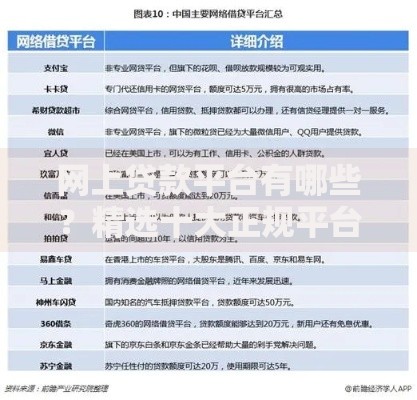 网上贷款平台有哪些？精选十大正规平台推荐