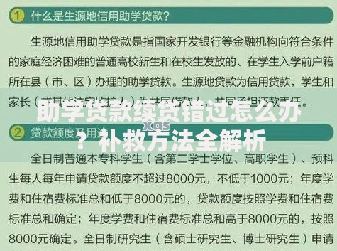 助学贷款续贷错过怎么办？补救方法全解析