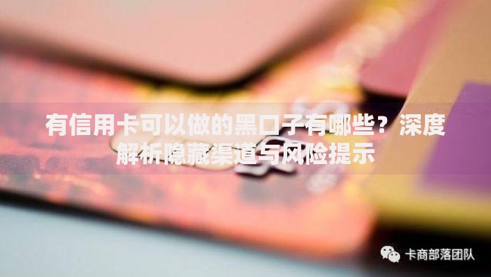 有信用卡可以做的黑口子有哪些？深度解析隐藏渠道与风险提示