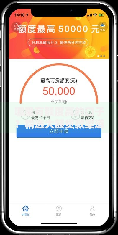哪里有额度高的口子？精选大额贷款渠道测评