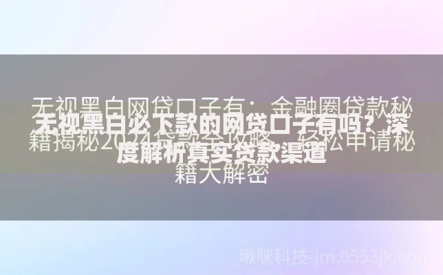 无视黑白必下款的网贷口子有吗？深度解析真实贷款渠道