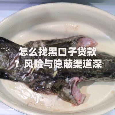 怎么找黑口子贷款？风险与隐蔽渠道深度解析