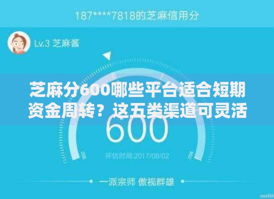芝麻分600哪些平台适合短期资金周转？这五类渠道可灵活选择