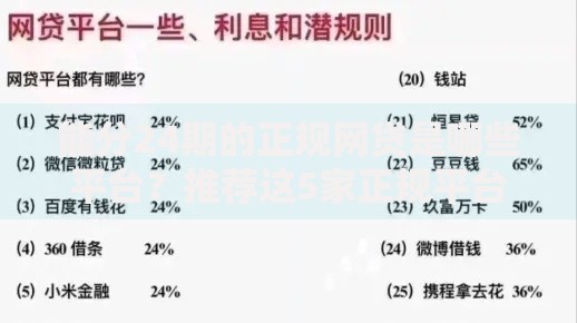 能分24期的正规网贷是哪些平台？推荐这5家正规平台