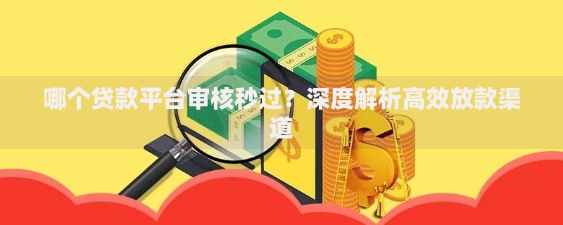 哪个贷款平台审核秒过？深度解析高效放款渠道