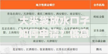 大米袋放水口子如何申请？低息贷款渠道全解析