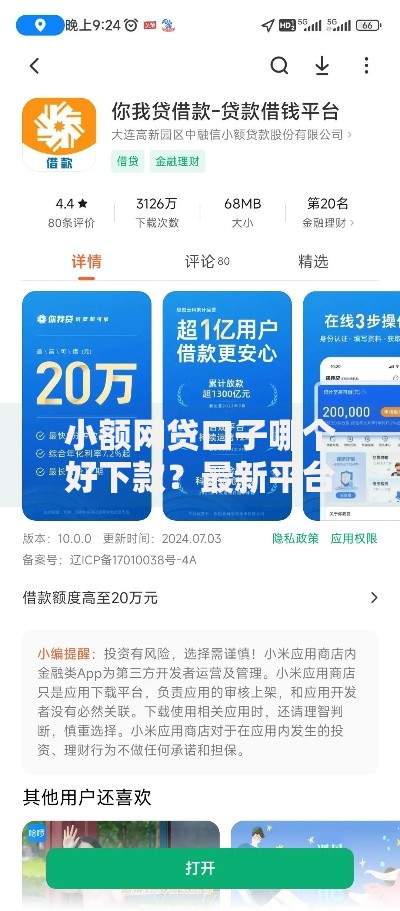 小额网贷口子哪个好下款？最新平台评测与避坑指南