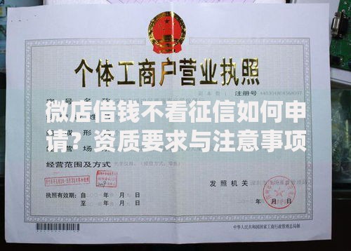微店借钱不看征信如何申请？资质要求与注意事项解析