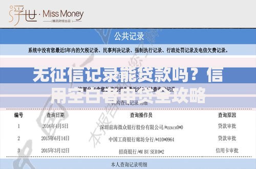无征信记录能贷款吗？信用空白者申贷全攻略