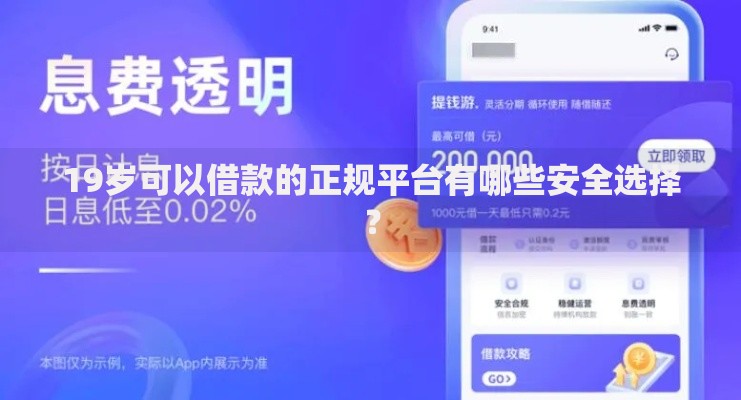 19岁可以借款的正规平台有哪些安全选择？