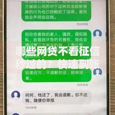 哪些网贷不看征信秒过的？快速到账平台解析