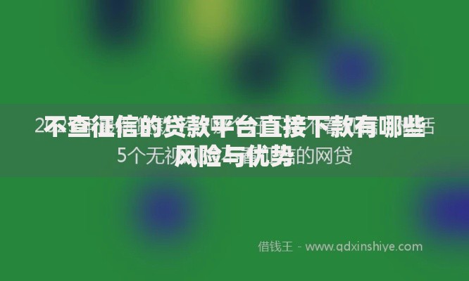 不查征信的贷款平台直接下款有哪些风险与优势