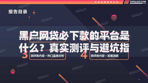 黑户网贷必下款的平台是什么？真实测评与避坑指南