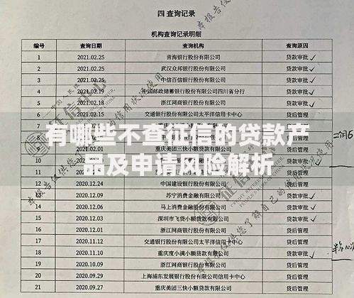有哪些不查征信的贷款产品及申请风险解析