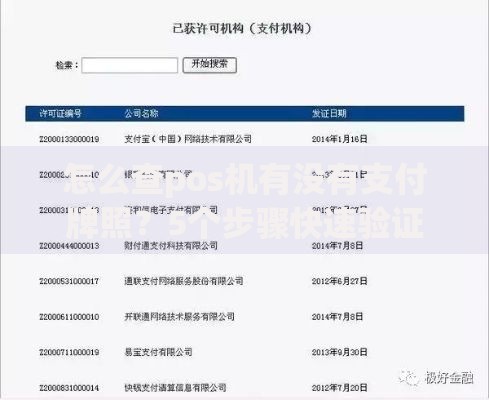 怎么查pos机有没有支付牌照？5个步骤快速验证安全资质