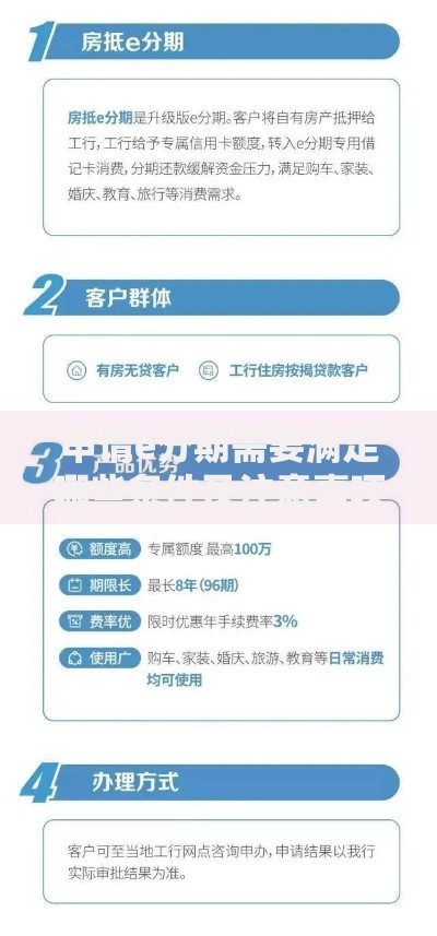 申请e分期需要满足哪些条件及注意事项