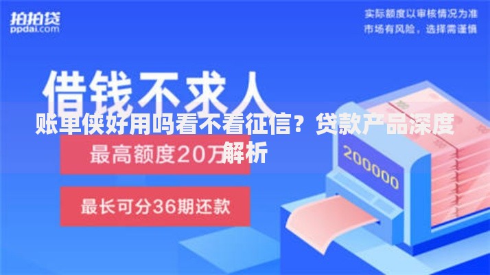 账单侠好用吗看不看征信？贷款产品深度解析