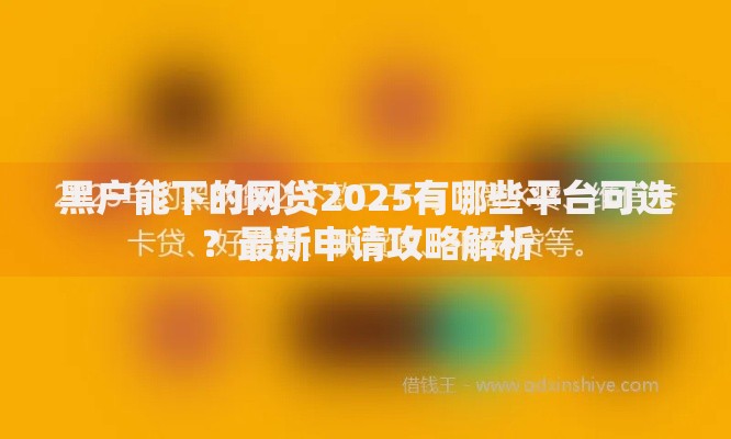 黑户能下的网贷2025有哪些平台可选？最新申请攻略解析