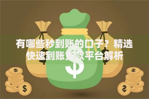 有哪些秒到账的口子？精选快速到账贷款平台解析