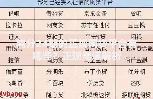 能分24期的正规网贷平台有哪些？正规渠道解析