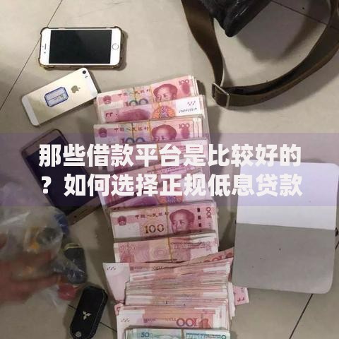 那些借款平台是比较好的？如何选择正规低息贷款渠道