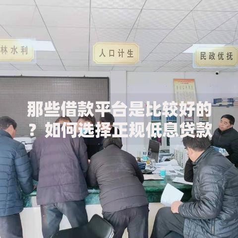 那些借款平台是比较好的？如何选择正规低息贷款渠道