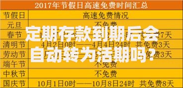 定期存款到期后会自动转为活期吗？这些细节不注意可能吃大亏！