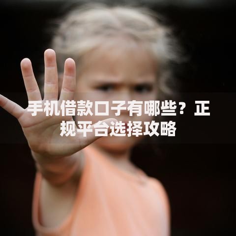 手机借款口子有哪些？正规平台选择攻略