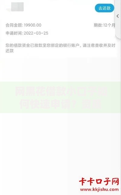 网黑花借款小口子如何快速申请？资质要求解析